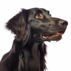 Portrait of Flat-Coated Retriever